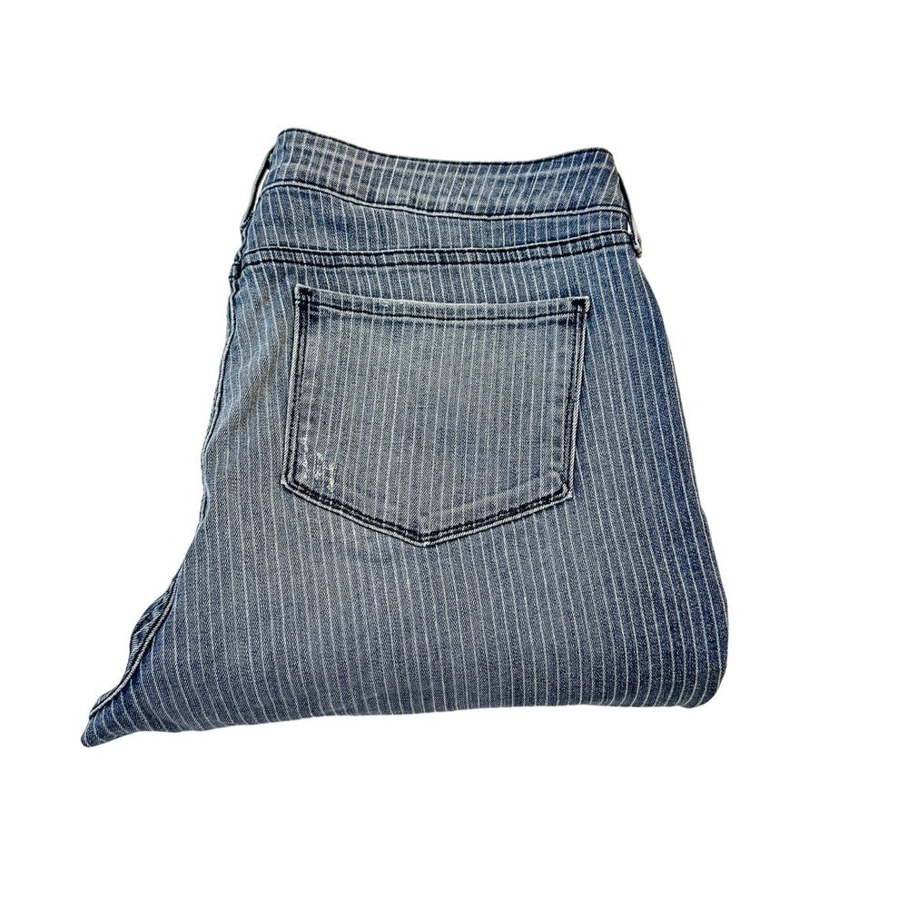 NYDJ Rachel Roll Cuff Ankle Pinstriped Denim Jeans Size 12 NWT
